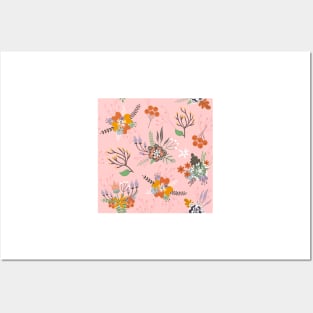 Floral Pattern Design- Peach Posters and Art